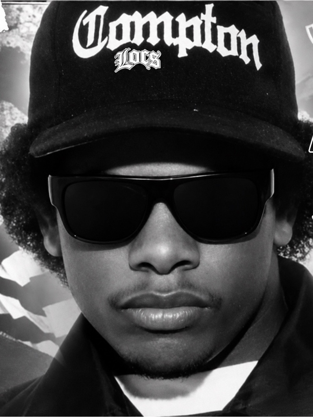 Eazy E Sunglasses Black Square Retro Hip Hop UV400 Street Style